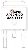 AP50N10D Dual Mosfet Switch / 50A 100V TO-252 Transistor Daya Tinggi