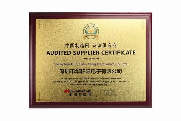 Cina Shenzhen Hua Xuan Yang Electronics Co.,Ltd Sertifikasi